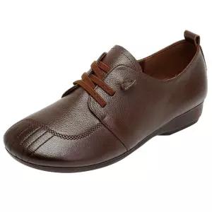 솔저스2 여친 빈티지 소프트 폼 빅사이즈 봄가을 레이어 톱 소가죽 로퍼 단화 쿠셔닝 헤드 플랫 OPH1