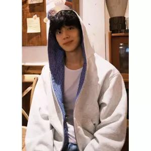 솔저스2 남사친 가을 그레이계열 리버시블 체크 카디건 후드 커플 OPH3