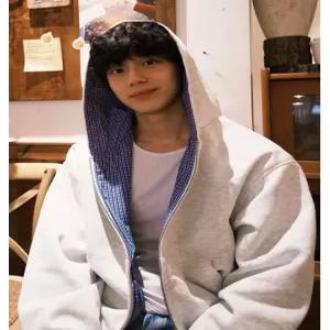 솔저스2 남사친 가을 그레이계열 리버시블 체크 카디건 후드 커플 OPH3