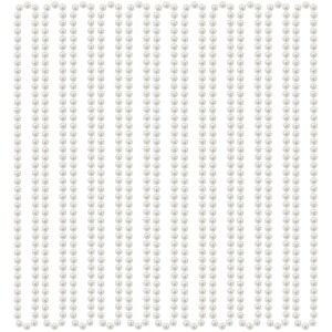 Seukh 60팩 여성용 진주 목걸이 31인치 흰색 구슬 스트랜드 벌크 1920년대 의상 파티 결혼식 생일 장식용 액세서리 선호