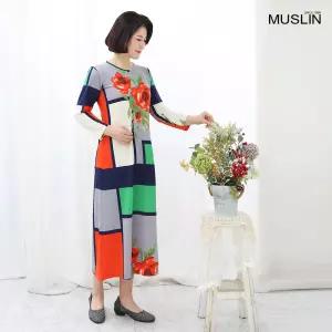 [모슬린]엄마옷 큰꽃 원피스 홈웨어 614FGH012 마담중년여성빅사이즈50대60대