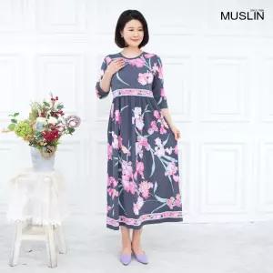 [모슬린]엄마옷 큰꽃 원피스 홈웨어 614FGH008 마담중년여성빅사이즈50대60대
