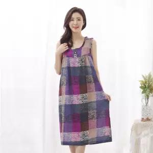 [모슬린]엄마옷 쿨한 패턴 단추 원피스 홈웨어 614FGH003 마담중년여성빅사이즈50대60대