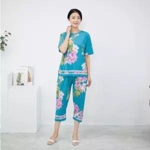 [모슬린]엄마옷 진달래 반팔 홈웨어 상하세트 614FGH081 마담중년여성빅사이즈50대60대