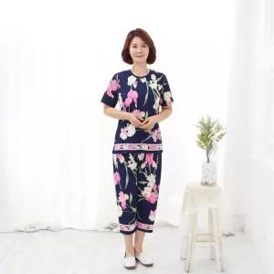 [모슬린]엄마옷 큰꽃무늬 상하세트 홈웨어 614FGH035 마담중년여성빅사이즈50대60대