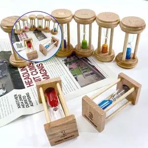 쌍문상회 모래시계 원목 원형 1분 3분