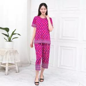 [모슬린]엄마옷 스퀘어 반팔 상하세트 홈웨어 614FGH030 마담중년여성빅사이즈50대60대