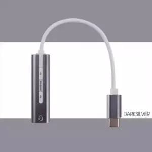 Coms TypeC 오디오 7.1컨버터3.5케이블 메탈다크실버