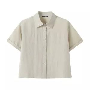 [비엔엑스]베이직 소매 롤업 반팔 셔츠 (BY2BL008L0)