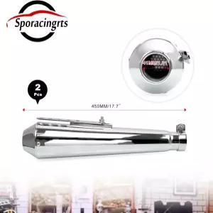 스포레이싱츠 2PCS 스테인리스 스틸 모터사이클 배기 머플러 소음기 파이프 입구 1.46 1.54 1.65 1.77인치