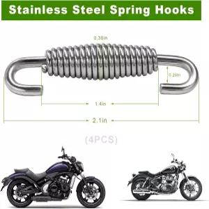 YTFRL 4 PCS 모터사이클 배기 머플러 스프링 52.7mm/2.07인치 강화 스테인리스 코일 후크 ATV 스쿠터용
