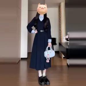 솔저스여성 페이크 투피스 봄가을 원피스 슬림핏 캐주얼 롱스커트 OPH3