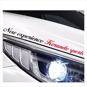 D24 코란도호환스포츠 흘림체 슬로건 로고 데칼스티커