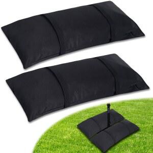 우산 베이스 웨이트 샌드백, 야외 스탠드용 55LBS 충전식 샌드백 2개, 캔틸레버 우산, 트램폴린, 파티오 가구, 정원 뒷마당 풀사이드 액세서리 블랙(모래 없음)