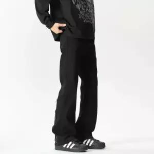 남성 멋짐폭발 일자핏 청바지 스트리트 블랙 지퍼 스판 바이브 건달패션 부츠컷 팬츠 OOTD1