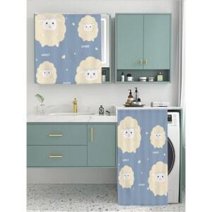 화장대 거울 가리개 커튼 수납장 욕실 화장실 미닫이 가리개커튼 세면대 가림막 커튼형