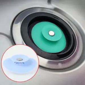 원터치 실리콘 욕조마개 거름망 배수구트랩