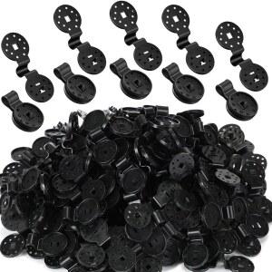 Barydat 400개 블랙 셰이드 천 플라스틱 클립 원형 햇빛 가리개 그물 고정 정원용 조류 방충 온실 야외 농업용 방충망 직물 액세서리용