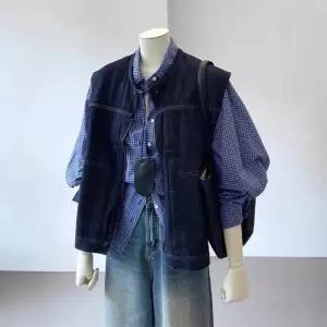 여자 청 빈티지 나시 레이어드 셔츠 봄가을 무지데님 원픽3