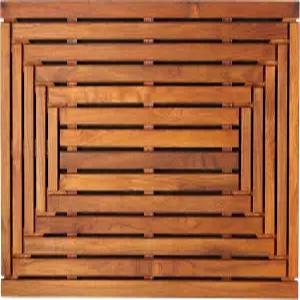 솔리드 티크 우드의 베어 데코 기자 샤워기 스파 도어 매트 36인치 x 20인치