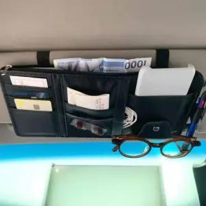 차량용 썬바이저 포켓가방 블랙