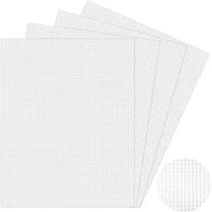 4 PCS 7 카운트 플라스틱 캔버스 시트 10.2 x 13.2 인치 흰색 메쉬 아크릴 실 코바늘 뜨개질 자수 니트