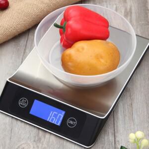 15Kg/1g 주방 저울 음식 커피 스마트 전자 디지털 스테인리스 스틸 디자인 요리  베이킹용