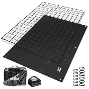 픽업 트럭 침대용 피니보코 카고 네트, 4피트 x 6피트 12피트까지 늘어남 - 휴대용 침대 방수포가 있는 소형 메시 번지 트럭의 일일 및 비 오는 날 적재에 적합한 네트