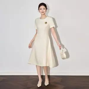 EAMT 여친 원피스 봄 오피스룩 단아한 리넨 아담하고 EUNG1