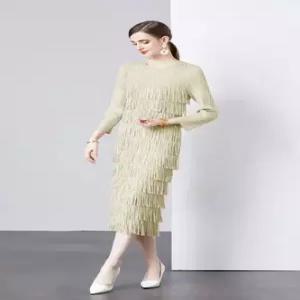 앤트맨 치마 원피스 여친 롱 주름 루즈핏 단색 긴팔 케이크 라운드 러블리 삼택 OPH1