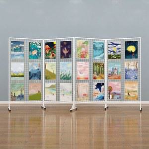 이동식 철제파티션 전시 그림 진열 네트망 스탠드 사진