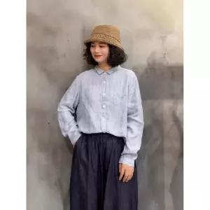 앤트맨 여성용 스트라이프 긴팔 셔츠 칼라 편안캐주얼 카디건 톱 OPH1