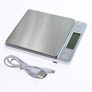 USB 충전 3kg/0.1 500g/0.01 미니 정밀 LCD 디지털 주방 전자 저울 무게 균형 차 베이킹 리튬 배터리