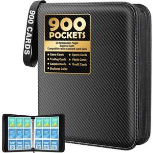 카드 바인더 9 포켓 900 홀더 게임 선물 트레이딩 앨범 케이스 북 스 지 대형 블랙