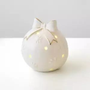 크리스마스 세라믹 무드등 장식 눈사람 트리 조명 화이트 오브제 리본볼