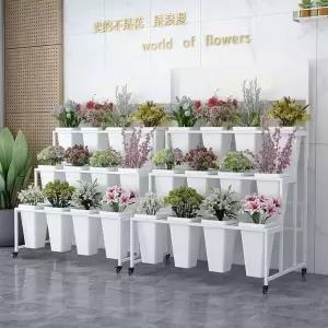 꽃 진열대 전시대 화분스탠드 마차 화이트 디스플레이 꽃집