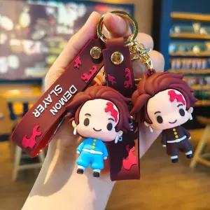 귀멸의칼날 네즈코 캐릭터 키링 가방인형 펜던트 귀여운 PVC 열쇠고리 백참 인형키링 생활소품