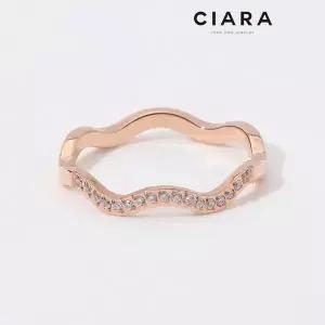 [하프클럽/씨아라]CIARA 써지컬스틸 Tufino 샤이닝스톤 웨이브 라운드 반지