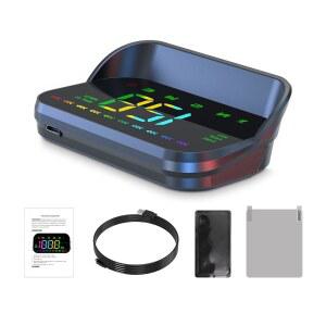 AZIJYV, 자동차용 디스플레이, 컬러 GPS 속도계 M23, 속도 MPH, 컴퍼스 방향, 과속 경보, 어댑티브 감지 조명, USB 케이블 플러그 앤 플레이를 갖춘 HUD 디스플레이 자동차 윈드실드