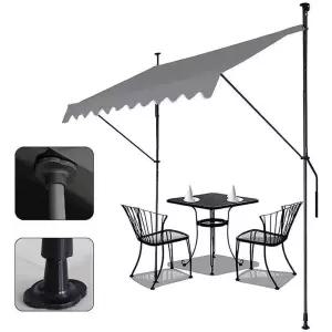 어닝 천막 카페 고정형 야외 차양막 수동 캐노피 어닝천막 2m