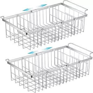 냉동 식품을 쉽게 분류하고 정리할 수 있는 탈착식 칸막이 시트가 15.5인치에서 24.5인치로 확장 가능한