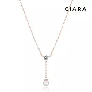[하프클럽/씨아라]CIARA 14K Salerno 라운드스톤 벨진주 목걸이(GoldPlated)