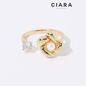 [하프클럽/씨아라]CIARA 14K Liveri 캐럿 앤 로즈 진주 반지(GoldPlated)