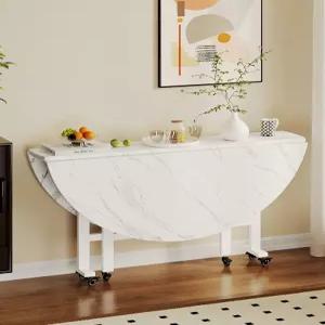 원형 테이블 접이식 원룸 폴딩 원탁 대형 탁자 가정용 거실 대리석 마블