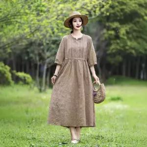 손오천 여친 원피스 전원풍 플라워 롱스커트 빅사이즈 봄여름 데일리룩 루즈핏 통통 KUK1