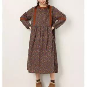 손오천 여사친 원피스 면 롱 가을 빈티지 루즈핏 데일리룩 린넨 플라워 KUK3