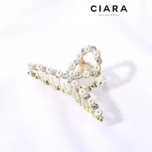 [하프클럽/씨아라]CIARA 진주방울 슬림 헤어집게핀