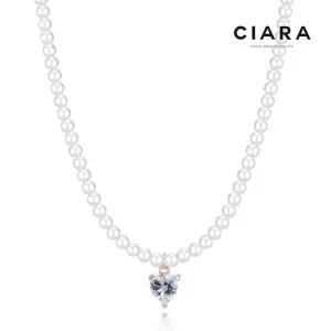 [하프클럽/씨아라]CIARA 14K Ferrara 하트스톤 진주체인 목걸이(GoldPlated)