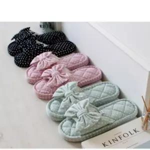 쿠션 점무늬 실내 바닥 슬리퍼 누비원단 3겹 패드