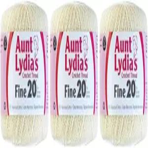 리디아 이모 코튼 코바늘 뜨개질 실 미세 사이즈 20 (3팩) 내추럴 181C-226